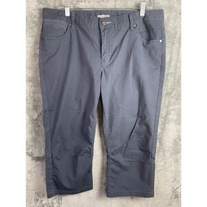 Toad & Co Pants Women's 14 Blue Petrograph Crop Cotton Stretch Gorpcore Hiking